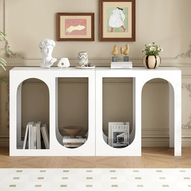Console modulaire blanche/noire, style 2 modules, assemblage 1 personne