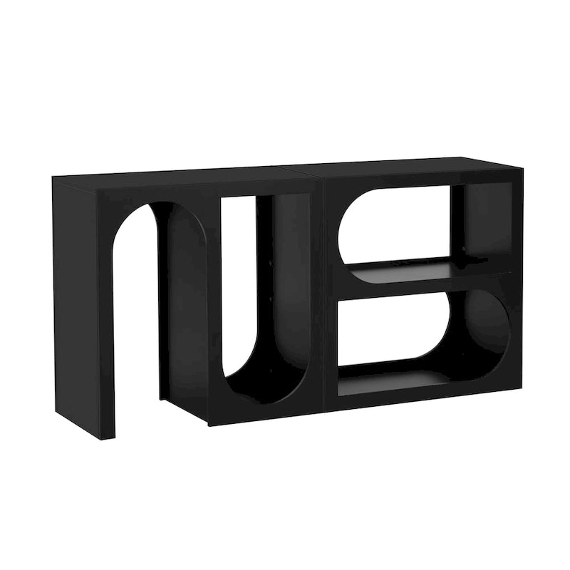 Console modulaire blanche/noire, style 2 modules, assemblage 1 personne
