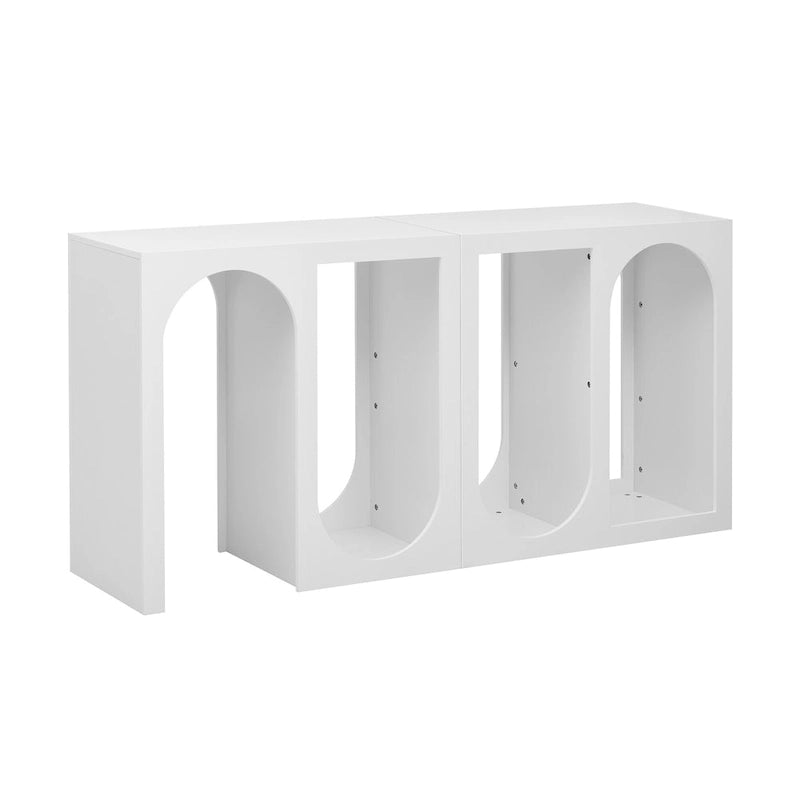 Console modulaire blanche/noire, style 2 modules, assemblage 1 personne