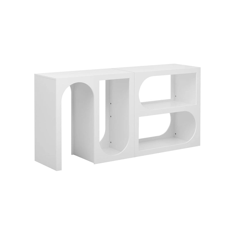 Console modulaire blanche/noire, style 2 modules, assemblage 1 personne