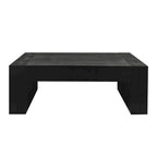 Table basse rectangulaire rustique en bois massif noir et bois