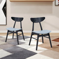 Chaise de salle à manger rembourrée en Noyer/Chêne noir avec cadre en bois, lot de 2