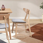 Chaise de salle à manger rembourrée en Noyer/Chêne noir avec cadre en bois, lot de 2