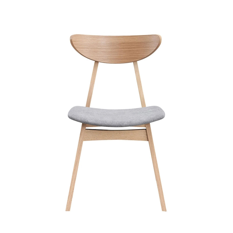Chaise de salle à manger rembourrée en Noyer/Chêne noir avec cadre en bois, lot de 2