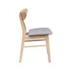 Chaise de salle à manger rembourrée en Noyer/Chêne noir avec cadre en bois, lot de 2