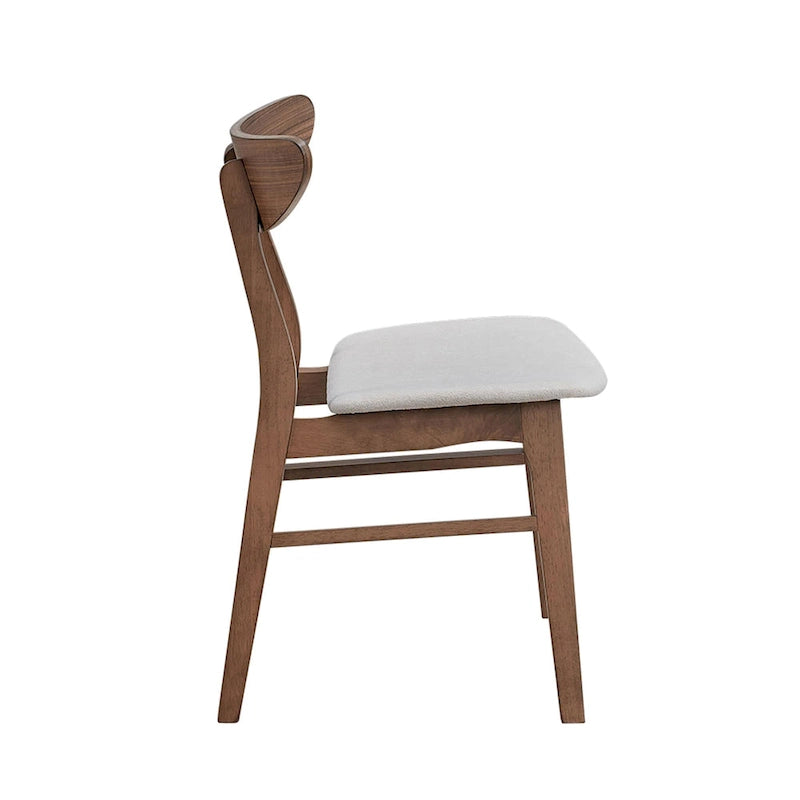 Chaise de salle à manger rembourrée en Noyer/Chêne noir avec cadre en bois, lot de 2