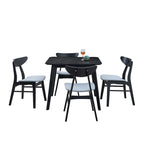 Chaise de salle à manger rembourrée en Noyer/Chêne noir avec cadre en bois, lot de 2