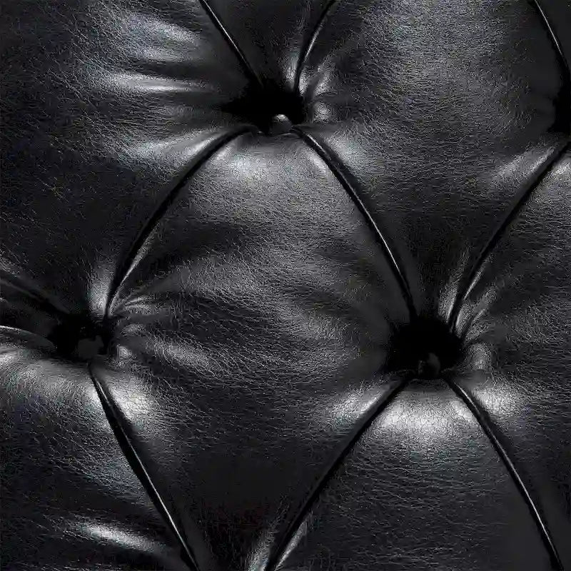 Banc de rangement capitonné avec garniture cloutée et étagère - Marron foncé/noir - 1 personne