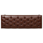 Banc de rangement capitonné avec garniture cloutée et étagère - Marron foncé/noir - 1 personne
