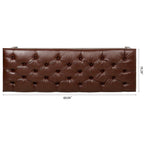 Banc de rangement capitonné avec garniture cloutée et étagère - Marron foncé/noir - 1 personne