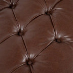 Banc de rangement capitonné avec garniture cloutée et étagère - Marron foncé/noir - 1 personne