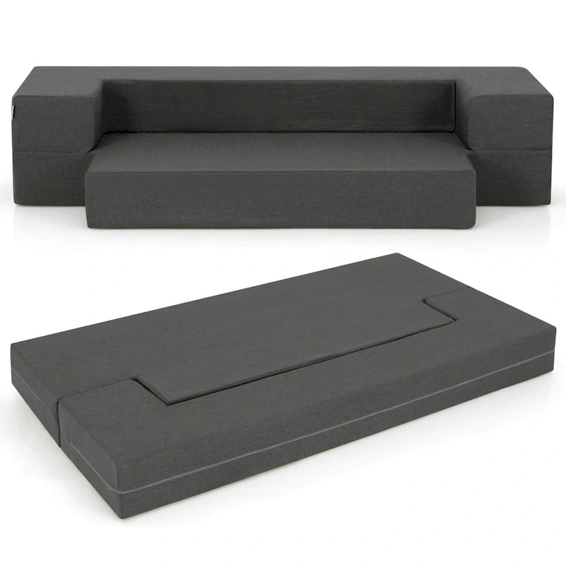 Canapé-lit convertible gris, 1-2 places