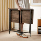 Bureau pliable roulant marron, 80 cm, 1 personne