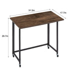 Bureau pliable roulant marron, 80 cm, 1 personne