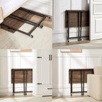 Bureau pliable roulant marron, 80 cm, 1 personne