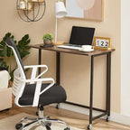 Bureau pliable roulant marron, 80 cm, 1 personne