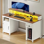 Bureau rustique en bois de ferme avec rangement, utilisateur unique