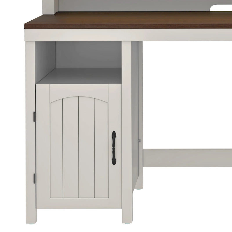 Bureau rustique en bois de ferme avec rangement, utilisateur unique
