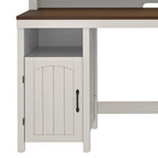 Bureau rustique en bois de ferme avec rangement, utilisateur unique