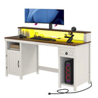 Bureau rustique en bois de ferme avec rangement, utilisateur unique