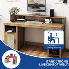 Bureau rustique en bois de ferme avec rangement, utilisateur unique