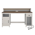 Bureau rustique en bois de ferme avec rangement, utilisateur unique