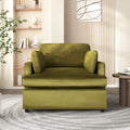 Fauteuil de salon vert moderne avec coussins d'accoudoirs, une place