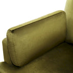 Fauteuil de salon vert moderne avec coussins d'accoudoirs, une place