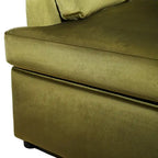 Fauteuil de salon vert moderne avec coussins d'accoudoirs, une place