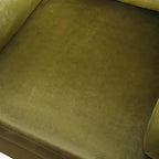Fauteuil de salon vert moderne avec coussins d'accoudoirs, une place