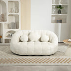 Chaise longue 2 places en mousse chenille blanche