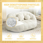 Chaise longue 2 places en mousse chenille blanche