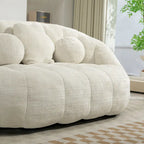 Chaise longue 2 places en mousse chenille blanche