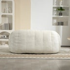 Chaise longue 2 places en mousse chenille blanche