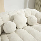 Chaise longue 2 places en mousse chenille blanche