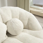 Chaise longue 2 places en mousse chenille blanche