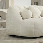 Chaise longue 2 places en mousse chenille blanche