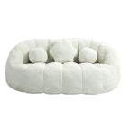 Chaise longue 2 places en mousse chenille blanche