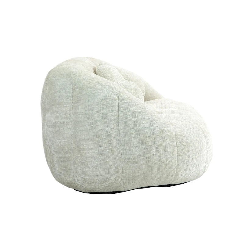 Chaise longue 2 places en mousse chenille blanche