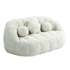 Chaise longue 2 places en mousse chenille blanche