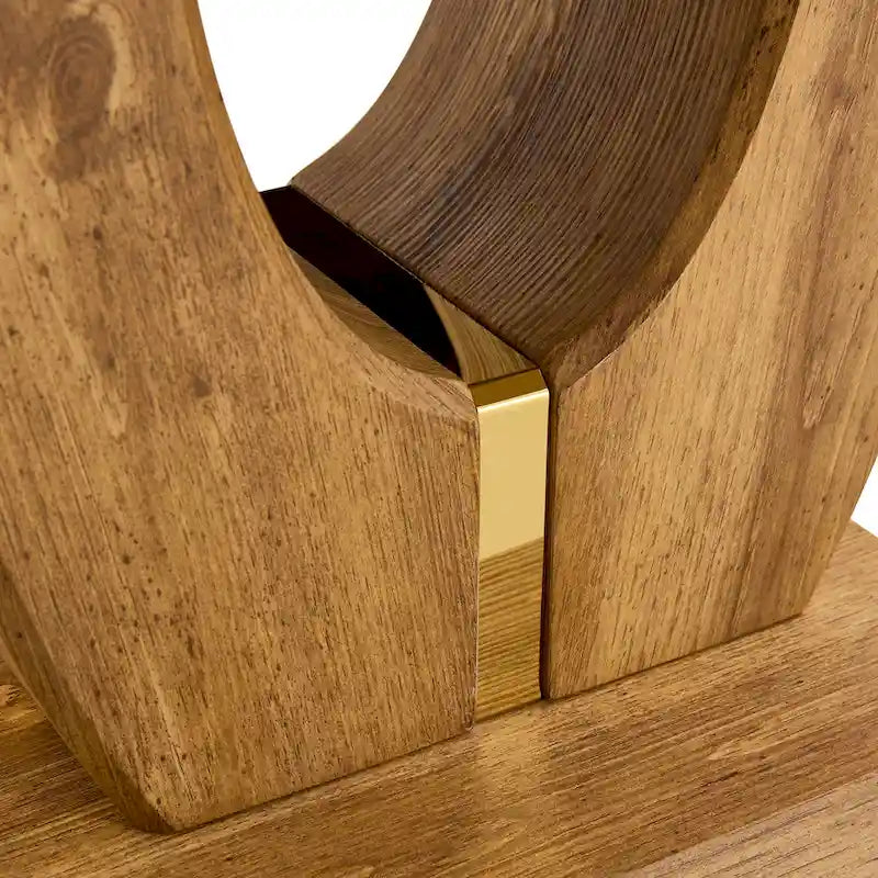 Table basse carrée noire/blanche/bois avec bordure dorée, un seul plateau, pour 1 à 2 personnes