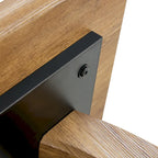 Table basse carrée noire/blanche/bois avec bordure dorée, un seul plateau, pour 1 à 2 personnes
