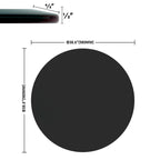 Dessus de Table Rond en Verre Trempé Noir, Bord Biseauté Poli, 1 Personne