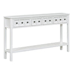 Console 4 tiroirs rustique blanc antique / espresso / bleu foncé