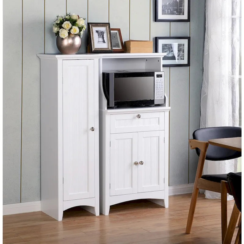 Meuble bas de cuisine blanc/stratifié noir, 2 portes, 1 tiroir, simple