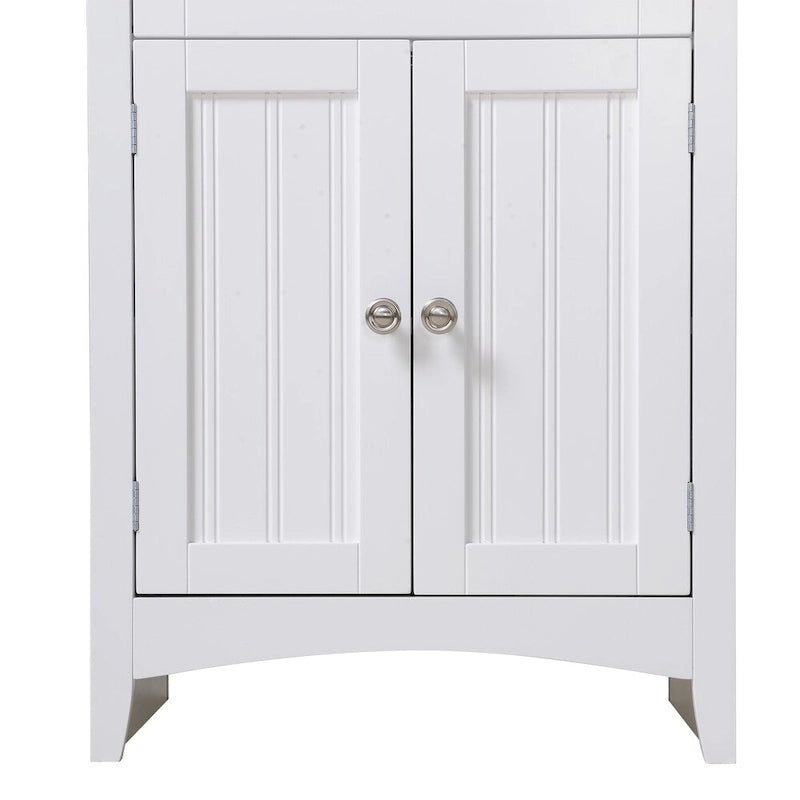 Meuble bas de cuisine blanc/stratifié noir, 2 portes, 1 tiroir, simple