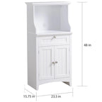Meuble bas de cuisine blanc/stratifié noir, 2 portes, 1 tiroir, simple