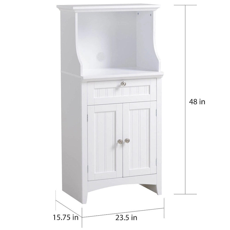 Meuble bas de cuisine blanc/stratifié noir, 2 portes, 1 tiroir, simple
