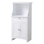 Meuble bas de cuisine blanc/stratifié noir, 2 portes, 1 tiroir, simple