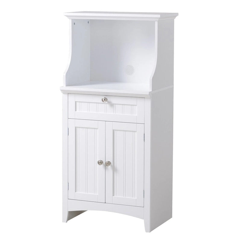 Meuble bas de cuisine blanc/stratifié noir, 2 portes, 1 tiroir, simple
